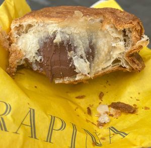 Vegan croll chocolate and almond   at Arapina in South East London