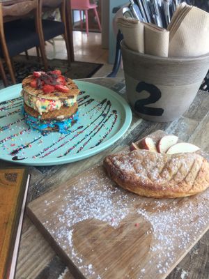 Vegan ice cream sandwich and apple turnover  at The Cardamom Pod in Broadbeach