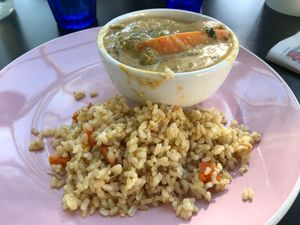 Veggie curry with rice at The Cardamom Pod in Broadbeach