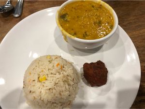 Yumm! Lentil Dahl. All vegan!  at The Cardamom Pod in Broadbeach