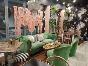 A range of seating options inside at The Cardamom Pod in Broadbeach