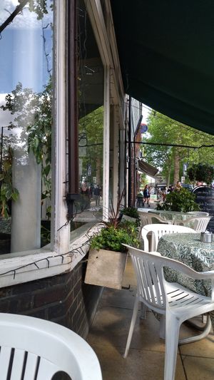 Outside at The Kew Greenhouse Cafe in Richmond Upon Thames