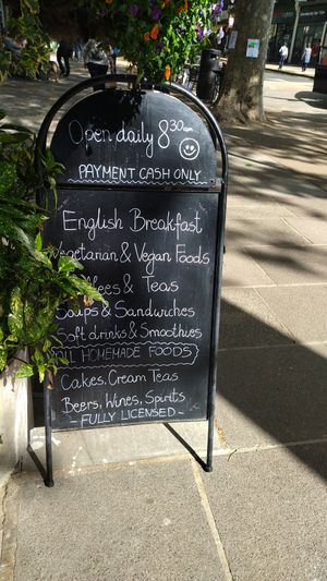 Billboard at The Kew Greenhouse Cafe in Richmond Upon Thames
