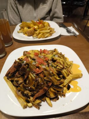 Cowboy salchipapas at Go Green in La Paz