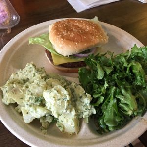 Potato Salad, Cheeze Burger. at Mana in Binghamton