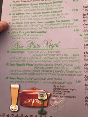Menu as in June 2019 at Le Stam in Colmar