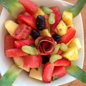 Fruit salad in a Citrus-minty sauce  at Teaffanys in Goa