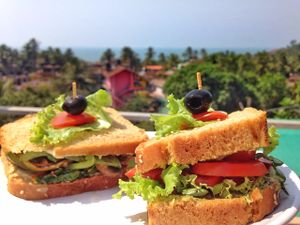 vegan sandwiches at Teaffanys in Goa