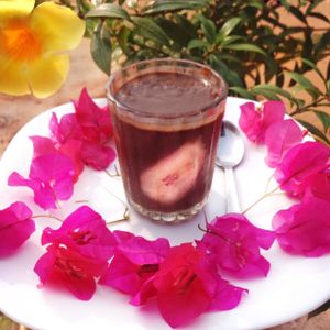 chocolate and cardamom custard with banana at Teaffanys in Goa