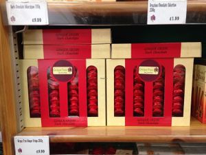 sells vegan chocolate, good at seasonal times like christmas and easter  at Grape Tree in Swansea