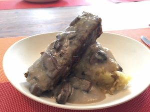 Vegan Shepherd's Pie w/ mashed potatoes and Mushroom Gravy at Good Choice Kitchen in Ossining