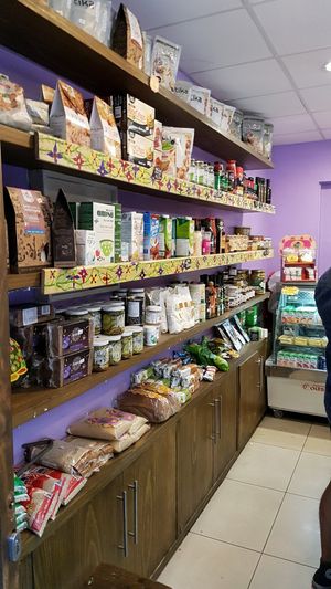 large variety of vegan products at Madhu in Santiago