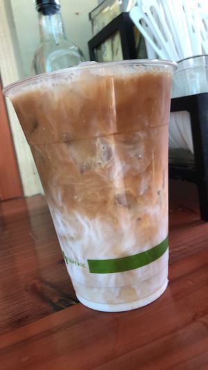 Iced coffee with coconut milk  at Little Fish Coffee in Koloa