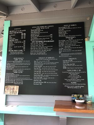 Updated menu, August 2019. They have vegan soft serve now!! at Little Fish Coffee in Koloa
