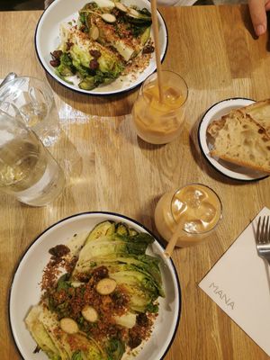 ceaser salad with fresh bread at MANA in Aix-en-provence