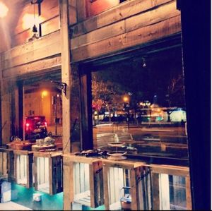 Lovely wooden interior  at The Cran in Glasgow