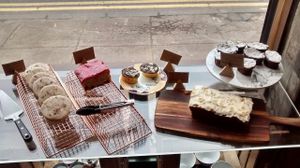 Cake selection at The Cran in Glasgow