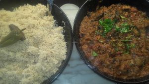 Hygge Goods aubergine, coconut and roasted potato curry... at The Cran in Glasgow