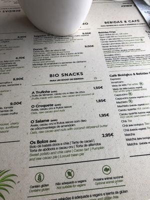 Menu   at Ekvilibro in Sintra