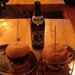 beetroot burger and tofu burger at KreuzBurger - Rosenthaler in Berlin