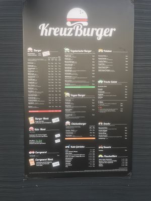 Menu at KreuzBurger - Rosenthaler in Berlin