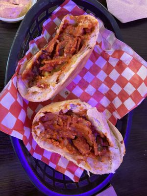 Jumbo Deluxe Pizza Pocket with gar-park dip - yum  at The Hearty Hooligan in Hamilton
