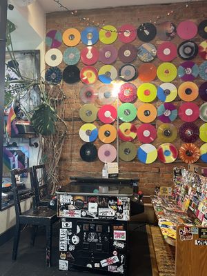 Record wall #Veganuary at The Hearty Hooligan in Hamilton