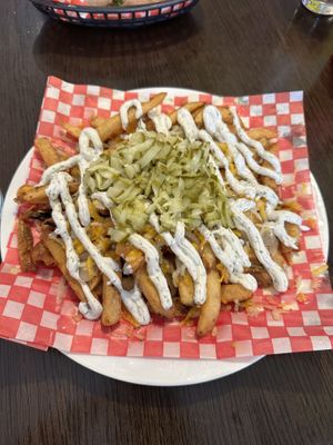 Loaded dill pickle fries   at The Hearty Hooligan in Hamilton