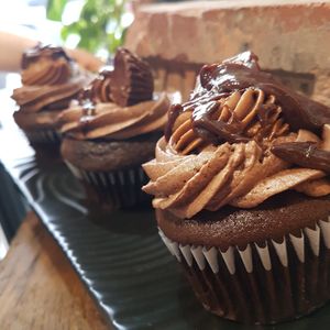 Chocolate peanut butter cupcakes at The Hearty Hooligan in Hamilton