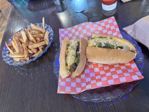 Fried and Philly cheese steak sandwich   at The Hearty Hooligan in Hamilton
