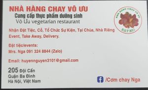 Business card front at Vo Uu Chay in Hanoi
