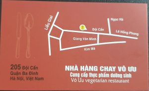 Business card back at Vo Uu Chay in Hanoi