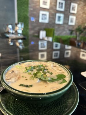 Tom Kha with veggies is vegan  at Thailicious in Southlake