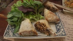nem nam (fried bean curd rolls stuffed with mushrooms and carrots) at Here & Now - Phu Nhuan in Ho Chi Minh City