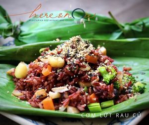 Brown rice cooked with vegetables at Here & Now - Phu Nhuan in Ho Chi Minh City
