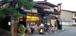 Exterior during dinner rush. Come before 6 to get in rather than wait at Suzuya in Takayama