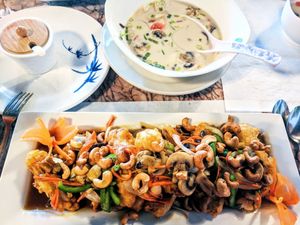 Tofu Cashew and Thom Kaa soup! at Thai Legacy in Brandon