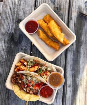 Spicy Shyrmp & Carnitas Tacos

Notzarella Sticks at Revolution Vegan Kitchen in Austin
