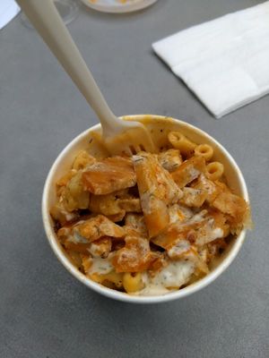 Buffalo chicken mac and cheese at Revolution Vegan Kitchen in Austin