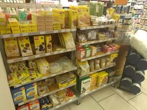Gluten free sections (not everything vegan!) at Holland & Barrett - Kalverstraat in Amsterdam