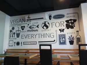 wall art at Lun-Haw Vegan Cafe in Cebu