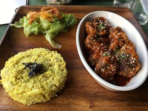 Buffalo broccoli (so good!!) at Lun-Haw Vegan Cafe in Cebu