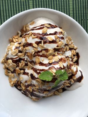 Salted caramel ice-cream ❤️ at Lun-Haw Vegan Cafe in Cebu