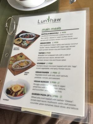 Menu 1 at Lun-Haw Vegan Cafe in Cebu