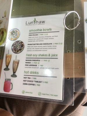 Menu 2 at Lun-Haw Vegan Cafe in Cebu
