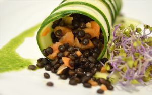 Zucchini and lentil cannelloni at La Cookessa Bio in Santa Maria De Palautordera