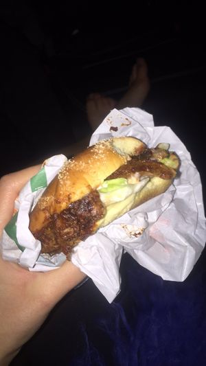 A very, very tasty pulled Oumph! burger with vegan mayo. It comes with jalapenos, so perhaps ask for it without the latter. at MAX in Copenhagen