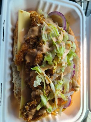 Oyster Mushroom Po'boy at Hearts Choices - NorthEast in Calgary