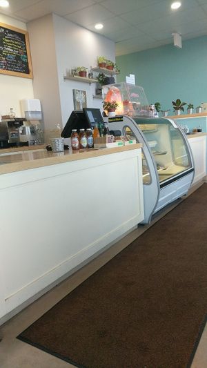 Interior - counter and baked goods case at Hearts Choices - NorthEast in Calgary