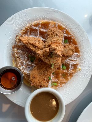 Waffle and chick’un at Hearts Choices - NorthEast in Calgary